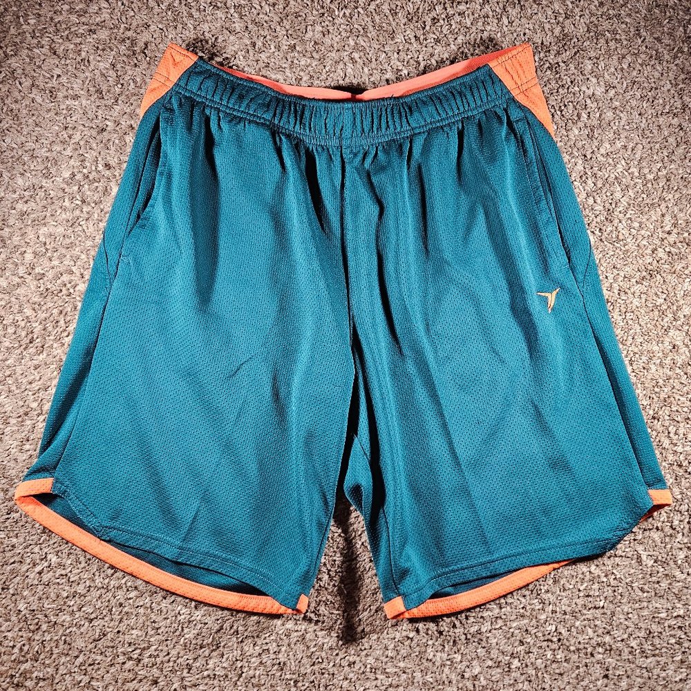 Old Navy Active Mesh 9.5" Shorts Men's Size Medium Green Orange